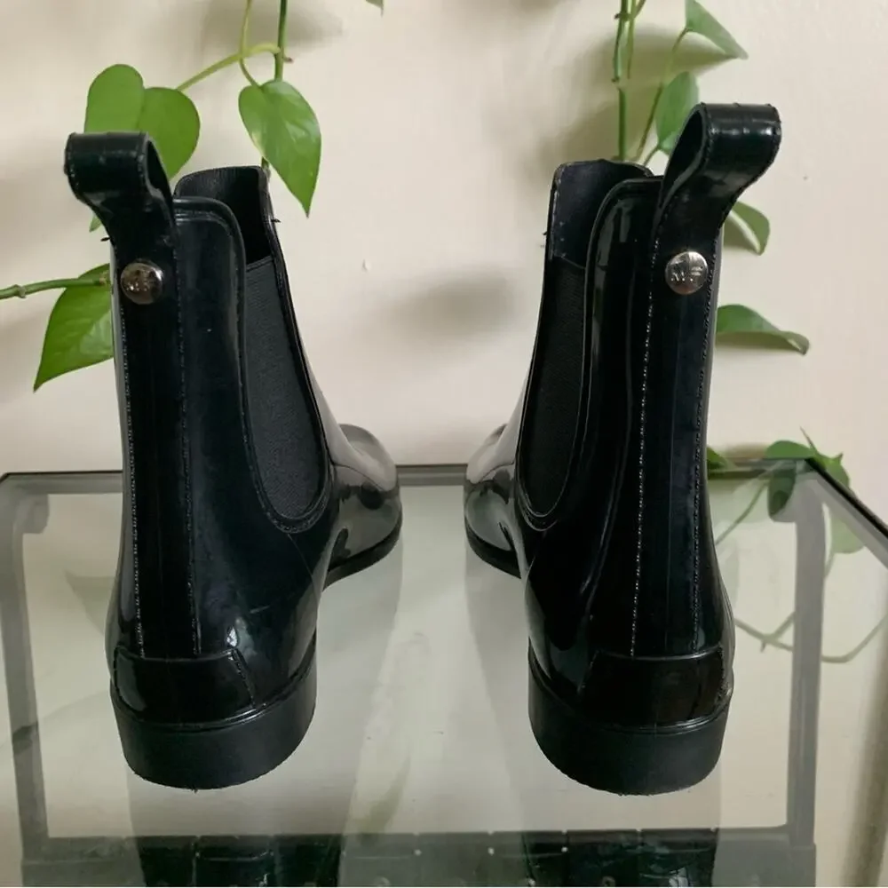 Marc Fisher Women's Black Rainy2 Chelsea Rain Boots Size 8 Minimal Classic